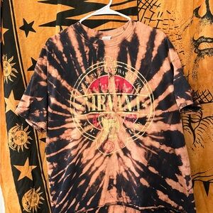 NIRVANA Black and Orange Tie-Dye Tee